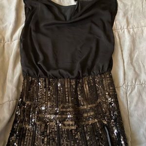 Bebe sequined black dress